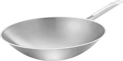 Produktbild von Wokpfanne Induktion CNS 18/10, Ø 385 mm, 5,75 L, flacher Boden, Serie W385F