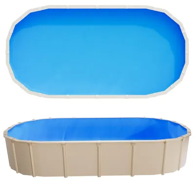 Image de VEVOR Liner intérieur pour piscine, 3,75 x 7,32 m Liner pour piscine avec hauteur de paroi de 120 cm, liner en PVC, revêtement intérieur d'une épaisseur de 0,4 mm, liner de rechange UniBead, adapté aux piscines hors sol avec parois en acier, bleu