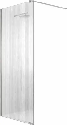 Image de Paroi de douche italienne flûtée - 100 x 195 cm - Chrome - LINEA