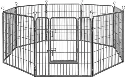 Produktbild von Famanu Hundespielzaun - Robuste Konstruktion für kleine Haustiere - Grau