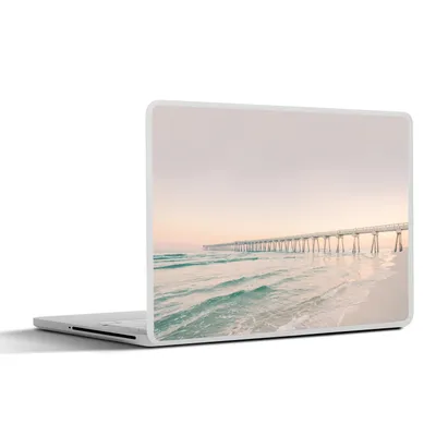 Produktbild von MuchoWow® Laptop Aufkleber Sticker Cover Meer - Strand - Brücke - Natur - Sonnenuntergang 30x22 cm - Laptop-Sticker