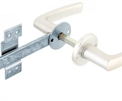 Immagine prodotto di Alberts 213053 Scrocco per cancello singolo Wattle fence, maniglia e rosetta in alluminio, zincato blu, lunghezza totale 170 mm