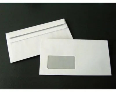 Produktbild von Briefumschläge 125x235mm 80g/qm selbstklebend Fenster VE=1000 Stück weiß