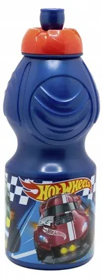 Imagen del producto de Botella de agua infantil Hot Wheels, sin BPA, de 400 ml