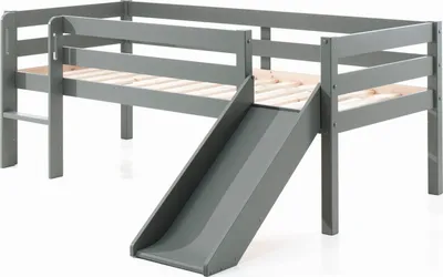 Produktbild von Kojenbett mit Rutsche Karolina 208x175x83 Massivholz Grau