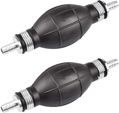 Produktbild von 2 STÜCKE 8 mm Manuelle Flüssigkeitstransferpumpen Gummi Manuelle Siphonpumpe Handpumpe für Lösungsmittel Benzin Aquädukt Flüssigkraftstoff Diesel Benzin Benzin (Schwarz)