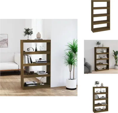 Produktbild von vidaXL Bücherschrank/Raumteiler Honigbraun 80x30x135,5 cm Kiefernholz -  Bücherregale & Bücherschränke