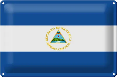 Produktbild von Blechschild Flagge Nicaragua 30x20cm Flag of Nicaragua