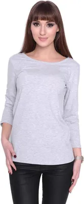Immagine prodotto di Camicetta donna manica 3/4 con spalline incrociate, grigio screziato-S/M 36/38