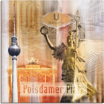 Produktbild von ARTland Leinwandbild Berlin Skyline Collage V Größe: 40x40 cm