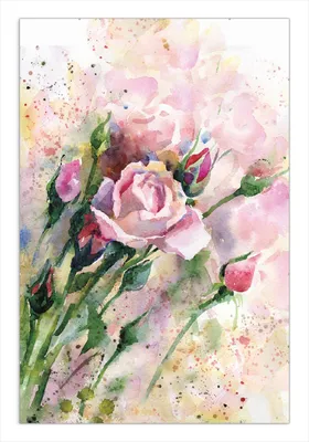 Produktbild von Wallario Wandbild Abstraktes Blumenbuket, Größe: 61 x 91,5 cm, Poster mit rahmenlosen Bildhalter