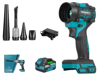 Image de Souffleur-aspirateur, moteur sans balais, puissance de 1 200 W, 1 kit batterie
