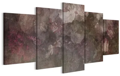 Produktbild von LUMASOUL Wandbilder Wohnzimmer 5-teilig Leinwandbild Blumen 29 100x50 cmMehrteilige Wanddeko für Schlafzimmer Flur Büro