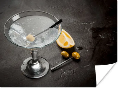 Produktbild von MuchoWow® Poster Alkohol - Martini - Früchte - Oliven 120x90 cm - Wandbild