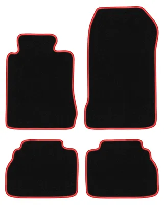 Image de Tapis de sol en moquette pour Mercedes E W210 1995-2003 (berline/break) – jeu 4 pièces, noir/rouge, sur mesure – Wielganizator CARLUX