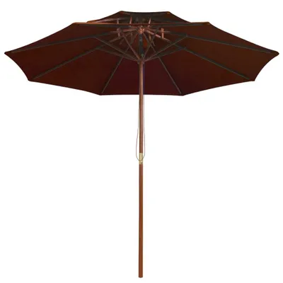 Immagine prodotto di Ombrellone a Due Livelli con Palo in Legno 270 cm Terracotta