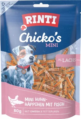 Immagine prodotto di Rinti Chicko Mini Snack Salmone 80g