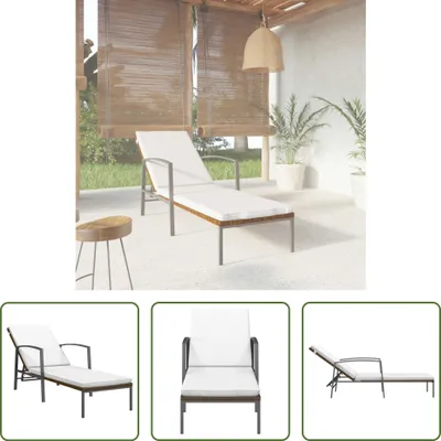 Immagine prodotto di The Living Store Lettino con cuscino in rattan marrone