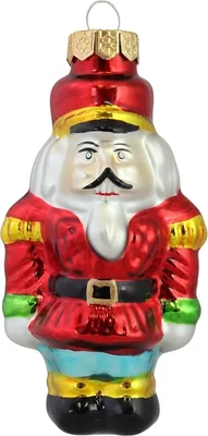 Produktbild von Kleiner Weihnachtsnussknacker aus Glas als Geschenkanhänger, Weihnachtsdekoration