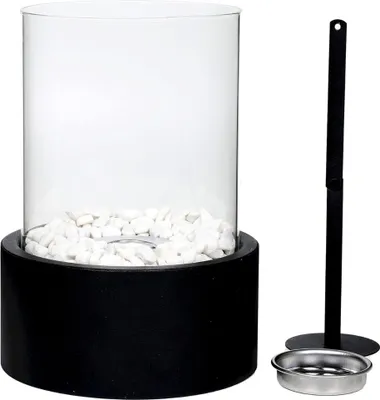 Produktbild von Bioethanol Tischkamin, Tischfeuer mit dekorativen Steinen, Tischfeuerstelle für In- und Outdoor, 12 x 22 cm - FIREFLICKER