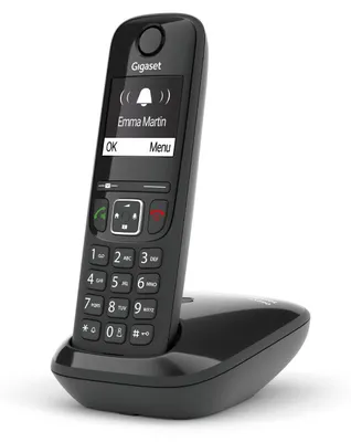 Obrázok produktu pre Gigaset AS690, Analógový / DECT telefón, Bezdrôtový handset, Hlasitý odposluch, 100 položky, ID volajúceho, Čierna