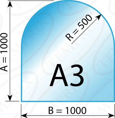 Immagine prodotto di Piastra di base per camino trasparente, forma A3, 1000 x 1000 x 6 mm - Versione ECO (portata fino a 550 kg)