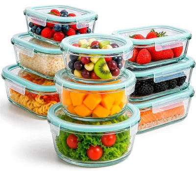 Glas-Aufbewahrungsset, 18-teilig, luftdicht, BPA-frei, mikrowellengeeignet