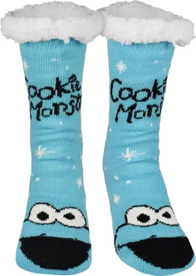 Produktbild von Sesamstraße Krümelmonster Hüttensocken - Haussocken für Herren Kuschelsocken Flauschige Wintersocken warme Männer Socken Blau 39-42