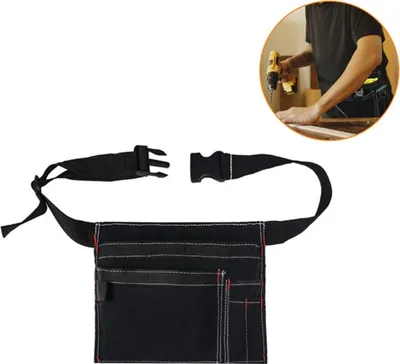 Produktbild von Gartengerätegürtel Werkzeuggürtel für Gartenwerkzeug verstellbare Werkzeugtasche Gürtel für Gärtner, Floristen Schwarz