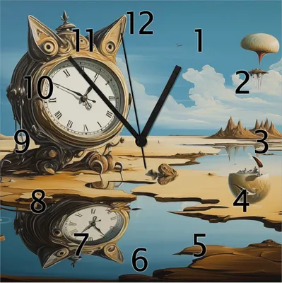 Produktbild von Wallario Design Wanduhr Spiegelungen der Zeit aus Echtglas, Größe 30 x 30 cm