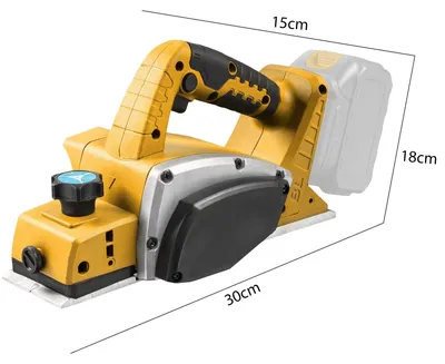 Produktbild von Akku-Elektrohobel - 1000 W bürstenlos - 20-V-Akku-kompatibel - 82 mm Hobelbreite - 0–2 mm Hobeltiefe - Stufenlose Geschwindigkeit - Gelb