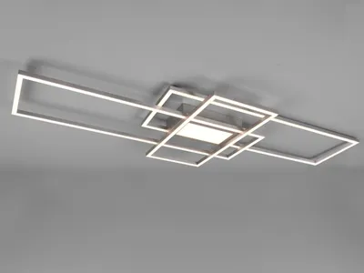 Produktbild von Große LED Deckenleuchte flach, dimmbar über Schalter, Wohnzimmerlampe in Silber