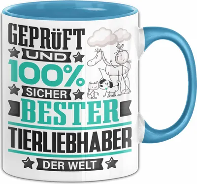 Produktbild von Tierliebhaber Geschenk Lustiger Spruch für Tierliebhaber Geschenkidee Bester Tierliebhaber Der Welt (Blau)