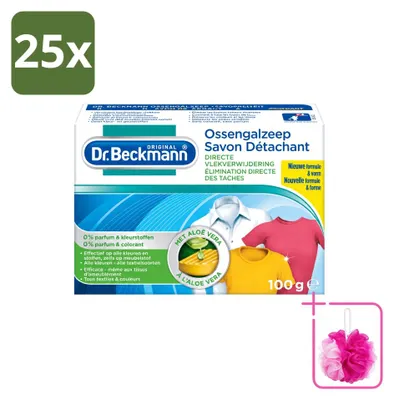 Produktbild von 25 x Dr. Beckmann Fleckenteufel Gallseife mit Aloe Vera, 100 g - Sparpackung - 25 Stücke