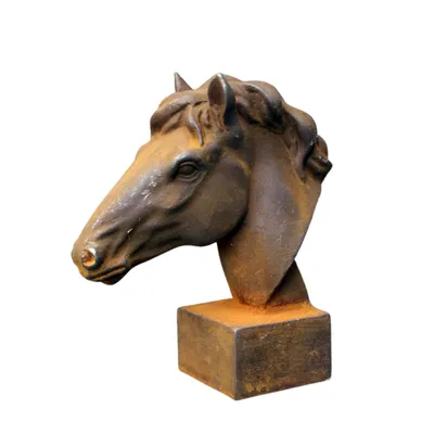 Produktbild von Gartenfigur Pferdekopf Edelrost H14,5cm Landhausstil