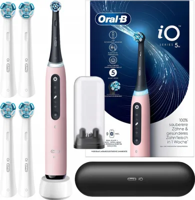 Immagine prodotto di Oral-B | Spazzolino elettrico - Serie iO 5 - Rosa - Con intelligenza artificiale - 4 testine