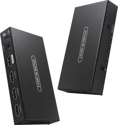 Obrázok produktu pre Prepínač s rozhraním HDMI 3 v 1 s výstupom, podpora rozhrania HDMI 2.0, 4K pri 60 Hz, HDR