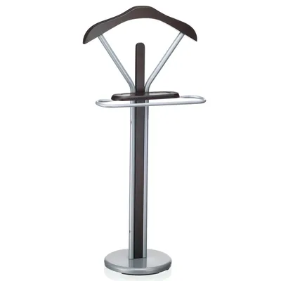 Produktbild von Herrendiener Stummer Damen Diener Kleiderbutler Kleiderständer FABIO mit Kleiderbügel, Hosenbügel, kleine Ablage in braun/alufarben