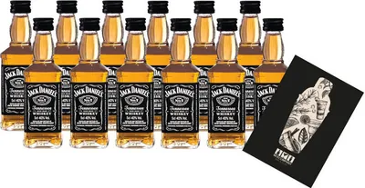 Produktbild von Jack Daniels MINIATUREN Tennessee Whiskey 12x 50ml (40% Vol) Jack Daniels Old No7 Miniatur - [Enthält Sulfite]