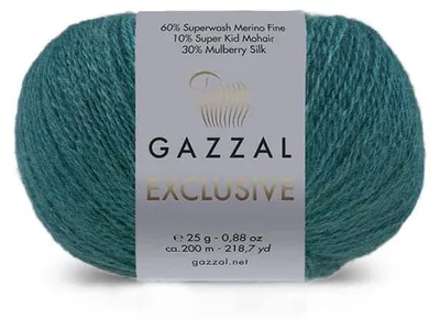 Produktbild von Gazzal Exclusive 9935 Smaragd Lace-Garn Merino/Seide/Mohair 25g 200m