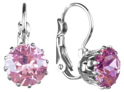 Produktbild von LUISIA® Ohrringe Grazia mit Kronen Anhänger und Premium Kristall - Rosa
