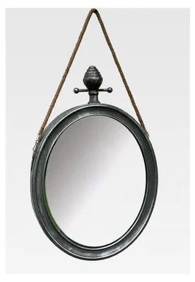Produktbild von Wandspiegel 72cm Metall Vintage Garderobenspiegel Antik Silber