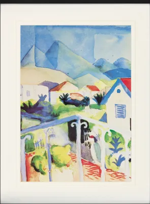Produktbild von August Macke Gerahmtes Bild Mit Edlem Passepartout | Wand-Bilder | Im Bilderrahmen - Saint Germain Bei Tunis, 1914 (80 x 60 cm)