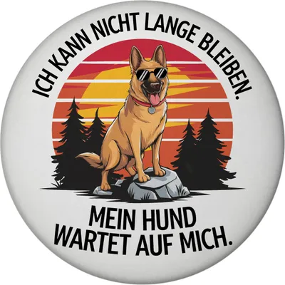 Produktbild von Deutscher Schäferhund mit Sonnenbrille Magnet - Mein Hund wartet auf mich