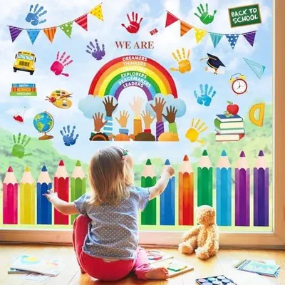Produktbild von Fensteraufkleber Regenbogen für den Schulanfang