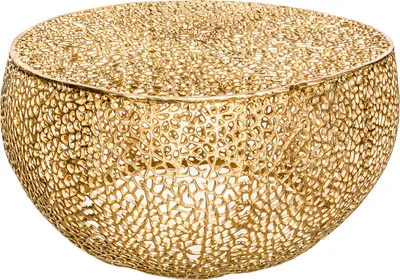 Produktbild von riess-ambiente Couchtisch LEAF 80cm gold Metall-Aluminium-Legierung filigran rund