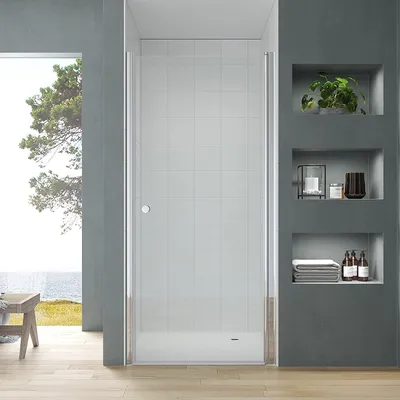 Produktbild von Duschkabine 85x187 cm Nischendrehtür rahmenlos mit ESG-Sicherheitsglas, Glastür für Dusche