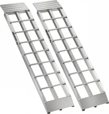 Image de Rampes d'accès en aluminium 2 pièces - Rampes de chargement - capacité de charge 680 kg - Pour moto, motocross, ATV/UTV, tracteur de jardin, tondeuse à gazon, remorque
