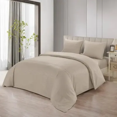 Produktbild von Lavella Bettwäsche-Set 4-teilig Beige 240 x 220 cm Microfaser-Polyester
