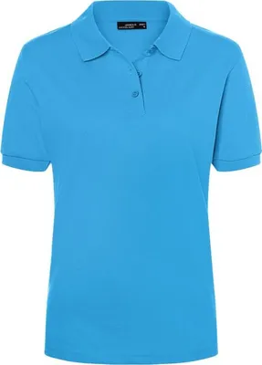 Produktbild von Hochwertiges Polohemd mit Armbündchen aqua, Gr. M